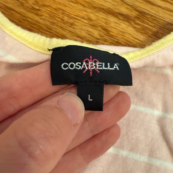 Cosabella Maternity Pima Cotton Pajama Set, size L, pants & tank, pink stripe - Picture 2 of 13